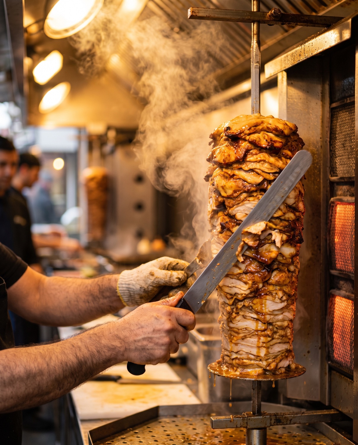 On the grill at Mama Pita Food Truck